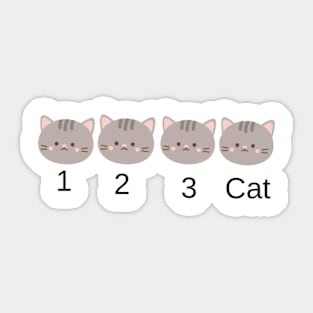 Un Deux Trois Cat Sticker